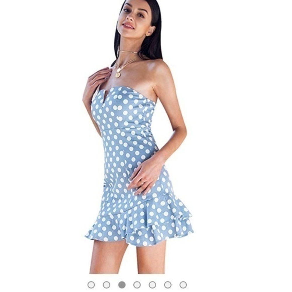Polka dot Strapless Stretchy Mini Tube Dress